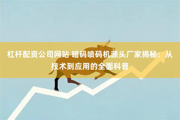 杠杆配资公司网站 暗码喷码机源头厂家揭秘:从技术到应用的全面科普